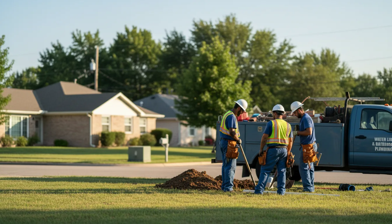 Residential water line and bathroom plumbing service in Jamestown, KS